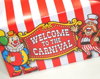 Carnival favor box, circus favor box, gable box, party favor, candy buffet, birthday favor, carnival party, circus party