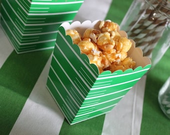 Caja de favores de fútbol, caja de palomitas de maíz de fútbol (24), caja de favores verde, favor de fiesta, caja de dulces, caja de favores, caja de golosinas, caja de refrigerios, artículos para fiestas