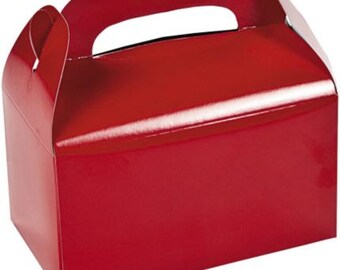 Caja de favor roja, caja de hastial roja, favor de fiesta, caja de dulces, - favor de boda, favor de ducha, favor de cumpleaños, favor deportivo, favor de fiesta para niños