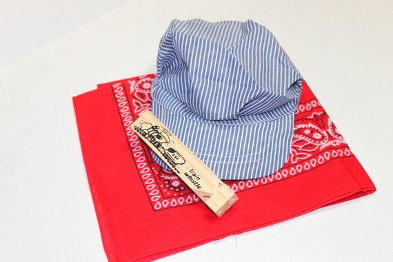 train conductor hat and whistle