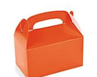 Caja de favor naranja, caja de hastial naranja, favor de fiesta, caja de dulces, - favor de boda, favor de ducha, favor de cumpleaños, favor deportivo, favor de fiesta para niños