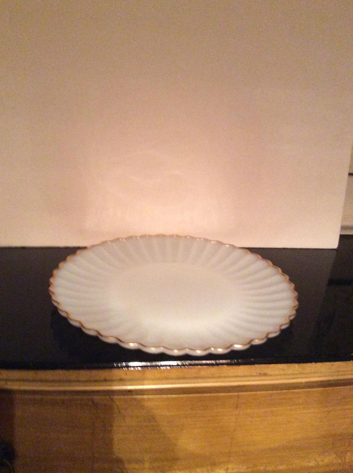 Large Milk Glass Serving Tray Etsy