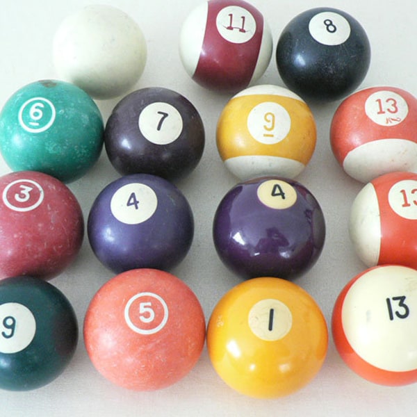 Vintage Pool Balls Etsy