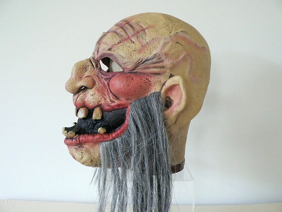 Vintage Face Mask Scary Monster Halloween Costume - image 3