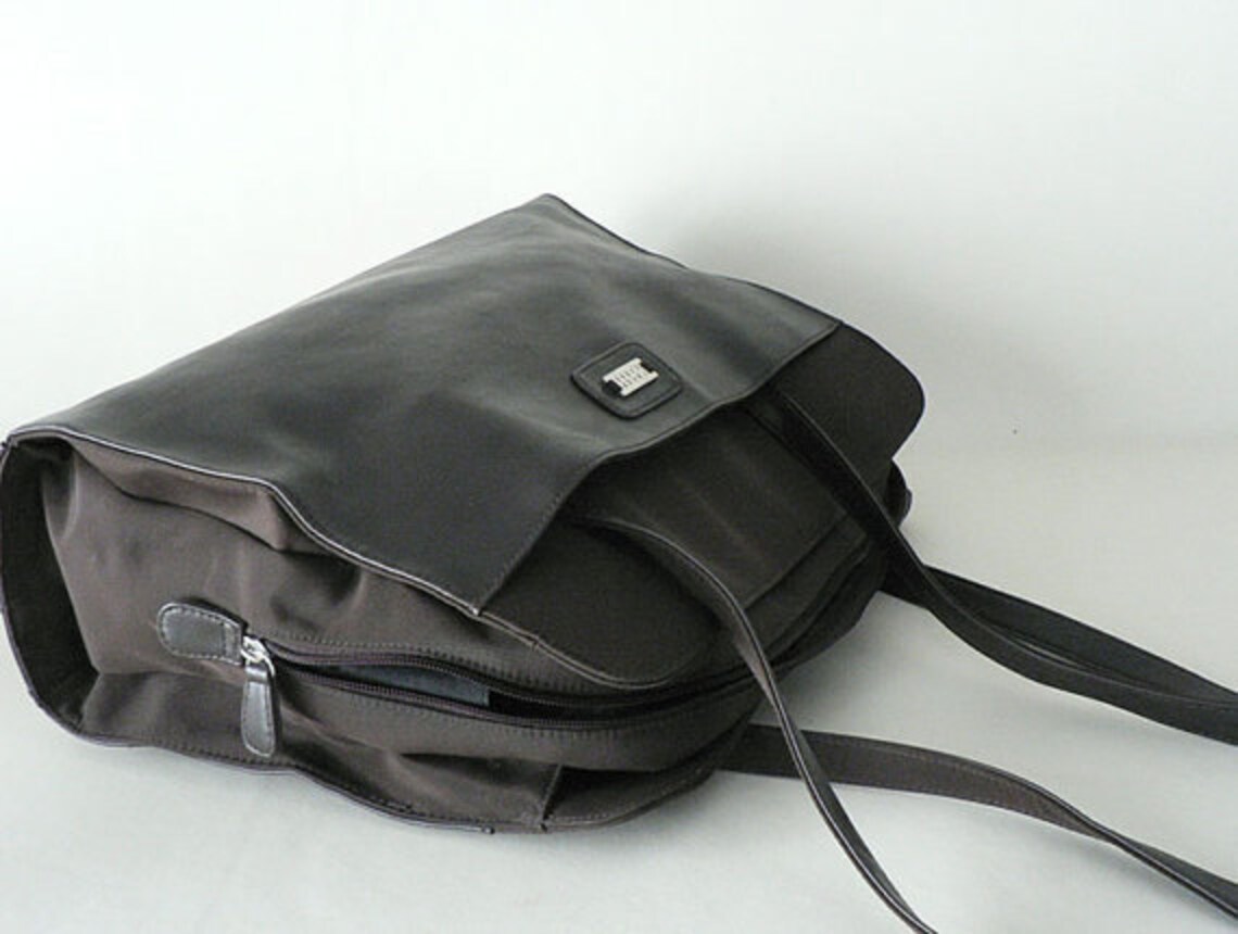 Large Brown Faux Leather Vegan Shoulder Bag Etsy