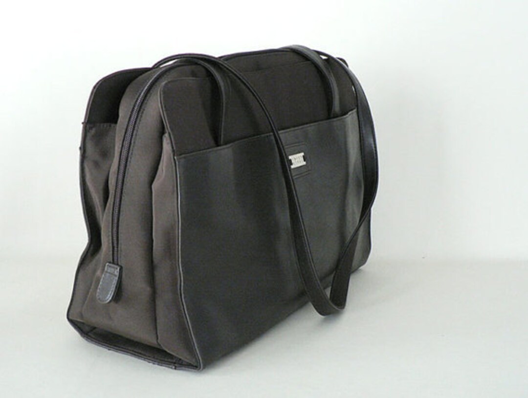 Large Brown Faux Leather Vegan Shoulder Bag Etsy