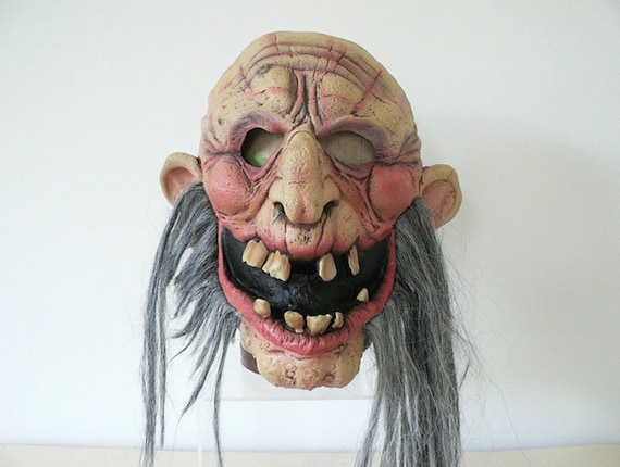 Vintage Face Mask Scary Monster Halloween Costume - image 1