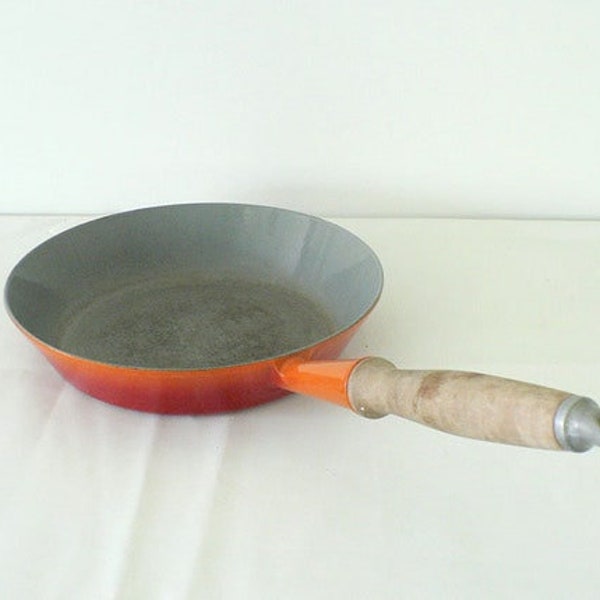 Le Creuset Skillet Made in France Orange/Volcanic Cast Iron Fry Pan 1960s