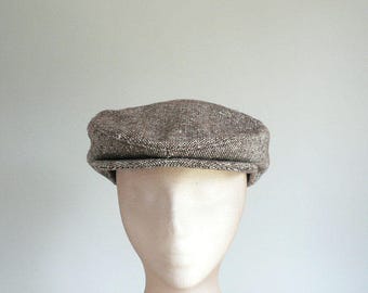 Brown Tweed Newsboy Cap