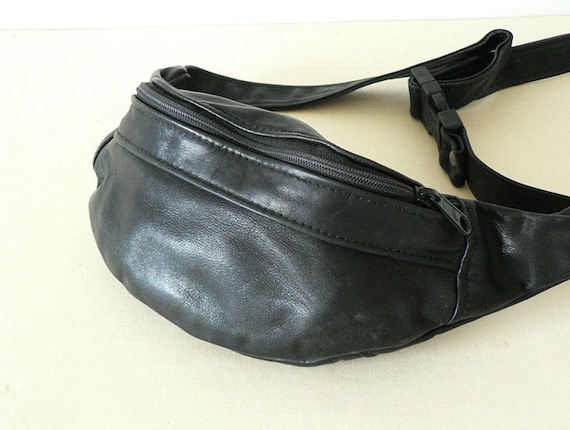 Black Leather Fanny Pack