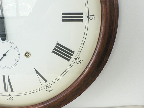 Vintage Seiko 24 Inch Round Wall Clock With Wooden Frame - Etsy