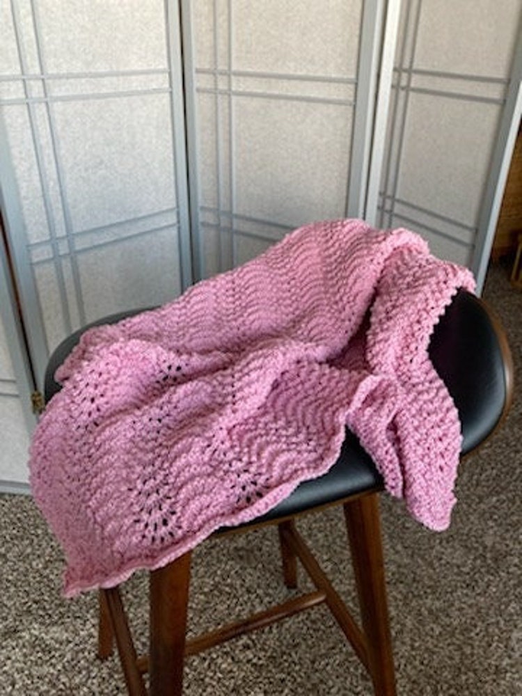 Outlet cheap Baby Blanket. Pink. Hand Knit. 100 Pima