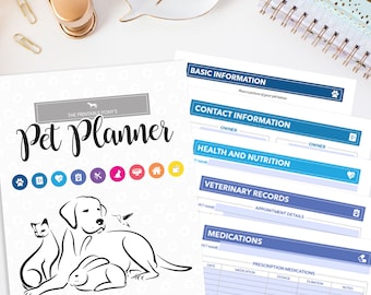 Pet Printable Planner Pack, Digital Download