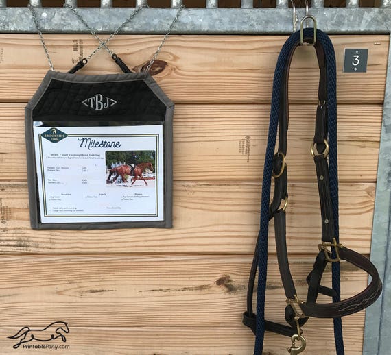 HORSE CARD パネル Personalized Printable Horse Stall Card - Etsy
