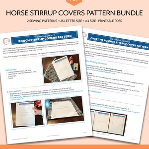 Paard Stijgbeugel Cover Patroon BUNDEL, Naaien, Instant Download afbeelding 5