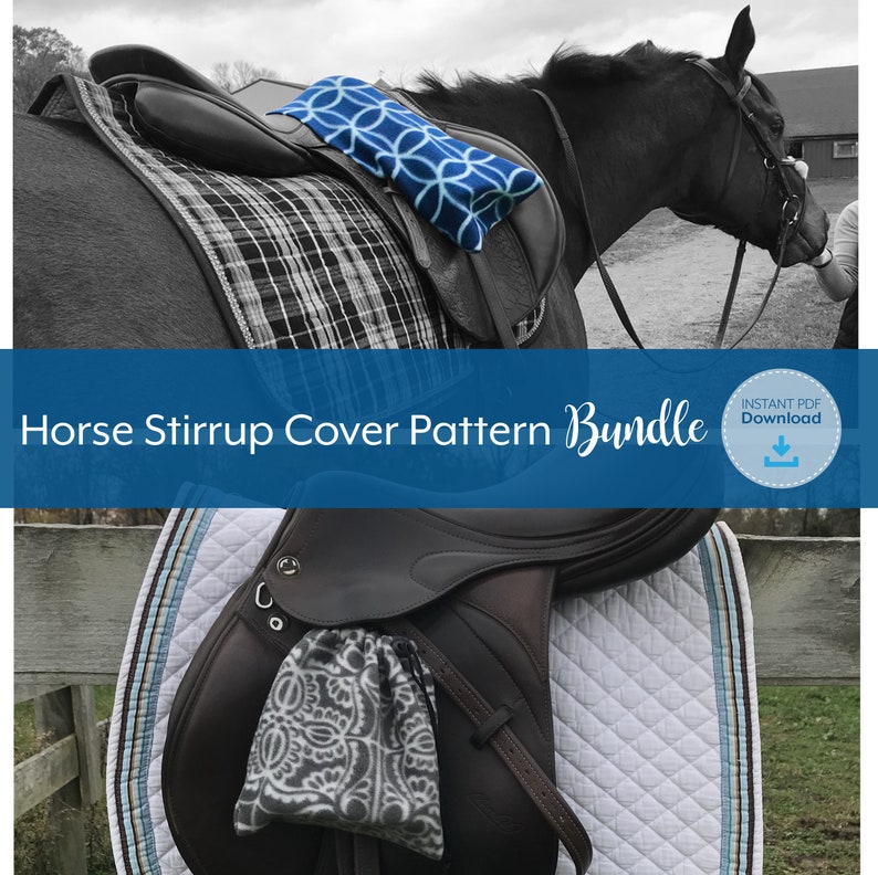 Paard Stijgbeugel Cover Patroon BUNDEL, Naaien, Instant Download afbeelding 1