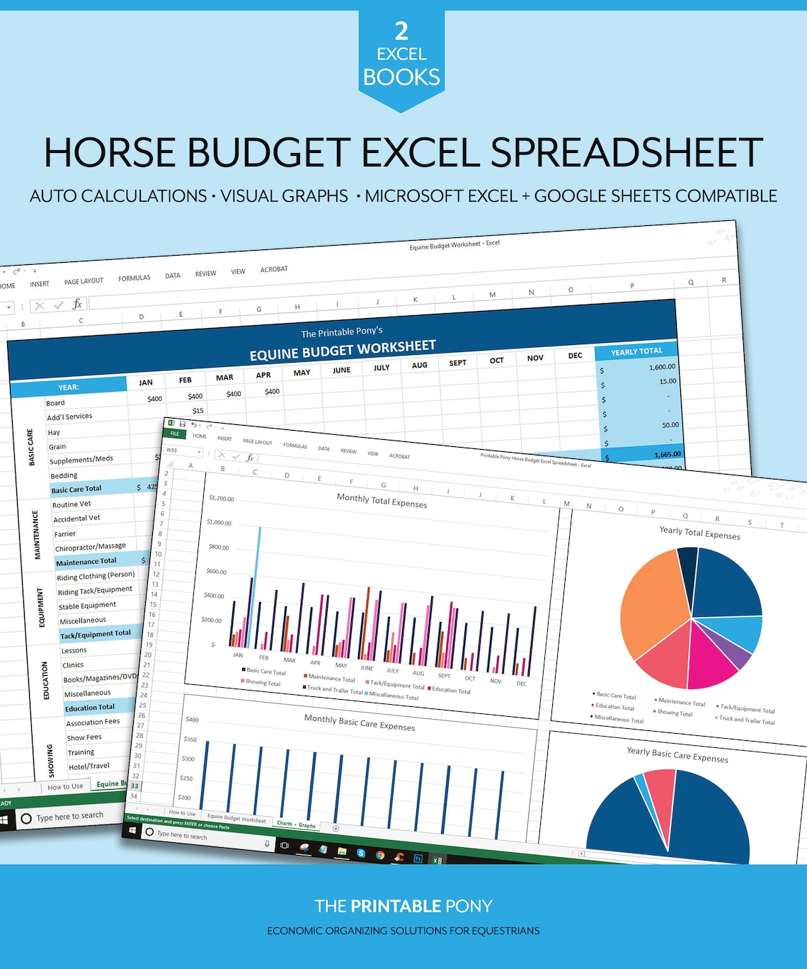Horse Budget Excel Spreadsheet Etsy