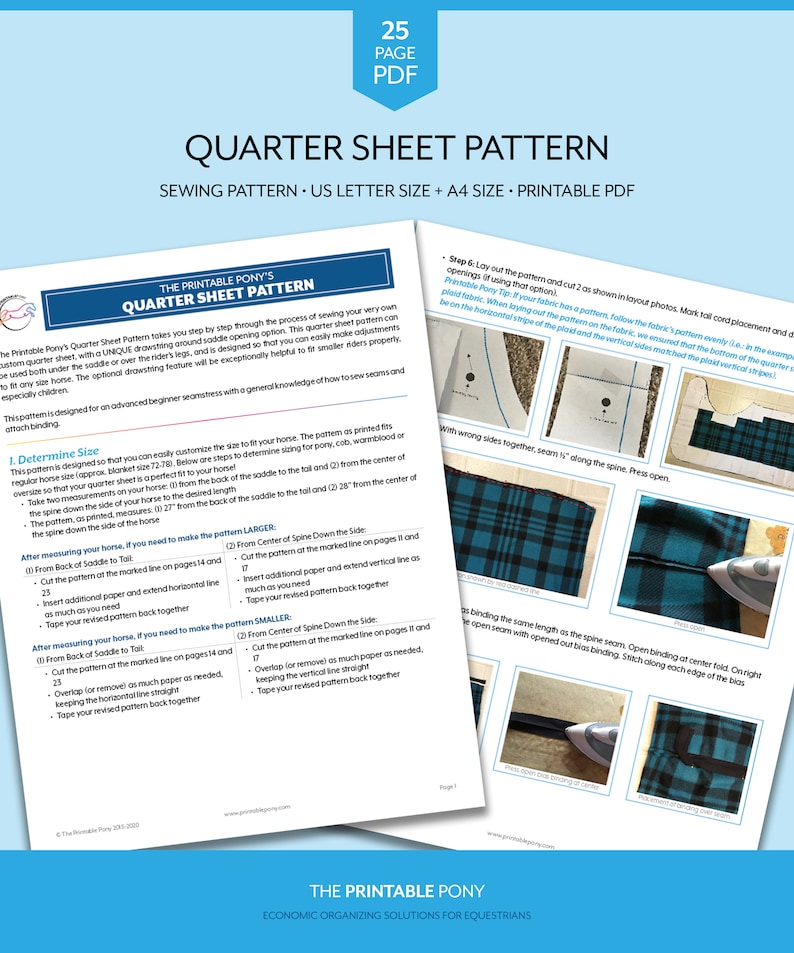 Horse Quarter Sheet Sewing Pattern Etsy