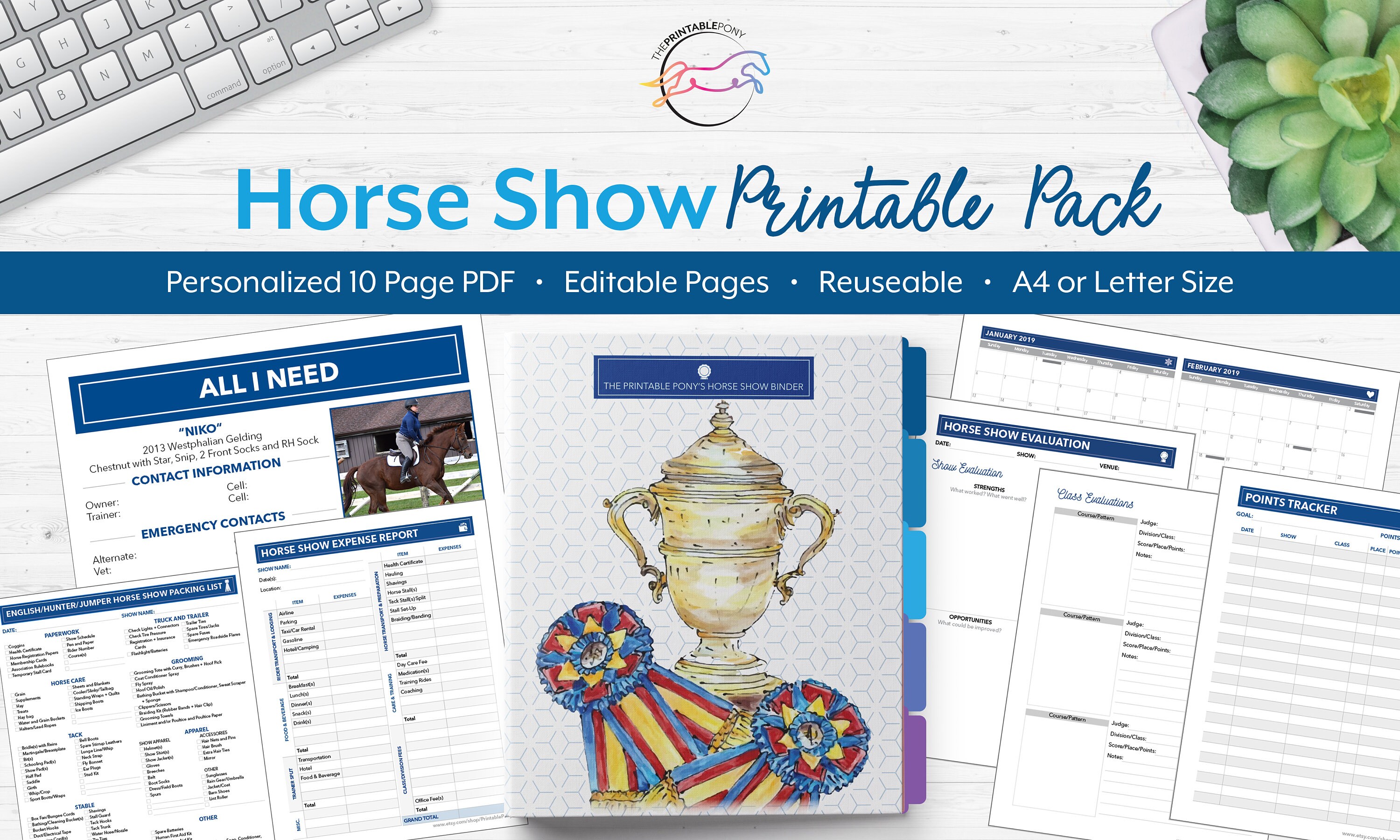 Horse Show Printable Pack Personalized Digital Download Etsy