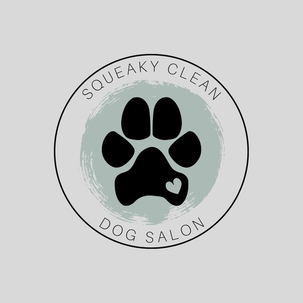 Paw Print Logo Template | Canva Logo Template | Customizable Logo | Dog Logo | Paw Logo | Dog Salon Logo | Dog Bakery Logo