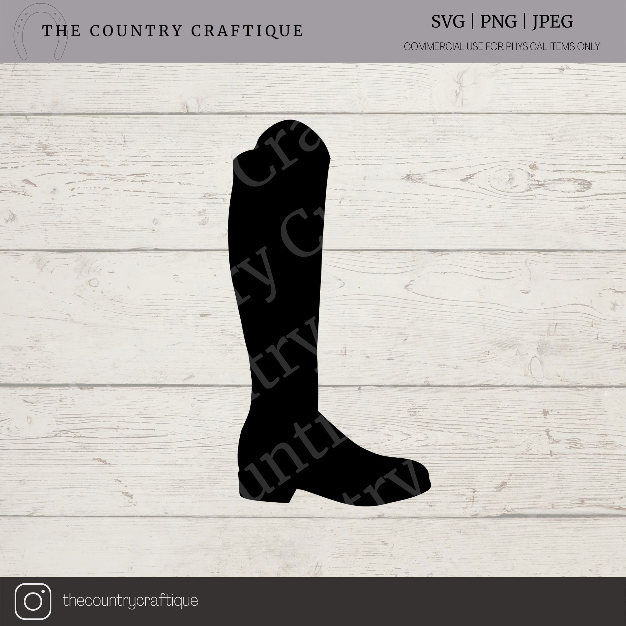 English Tall Boot SVG / PNG / JPEG Graphic Clipart Cut File Equestrian