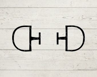 Bocado de caballo para monograma SVG / PNG / JPEG Archivo de corte gráfico / Logotipo ecuestre / Equitación / Archivo de corte de caballo Cricut