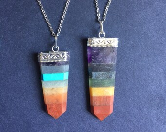 Chakra gemstone pendant necklaces,7 Chakra stone necklace,7 Chakra pendant necklace,Chakra healing necklace, Gemstone necklace,Chakras