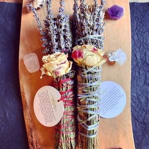 11 &quot;Blumen-Wischstäbe, große florale Wischbündel, große Lavendel-Rosen-Salbeistäbe, große Zedernlavendel-Wischstäbe, große Wischstäbe