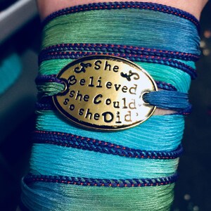 Sie glaubte, sie könnte so sie hat Armband,Boho Wickelarmband,Sie glaubte, sie könnte Boho Wickelarmband, Seidenwickelarmband