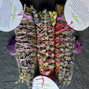 5” Cedar Lavender Rosemary smudge sticks, Lavender Rosemary Cedar smudge wands, Cedar lavender bundle, Cedar Lavender smudge wands
