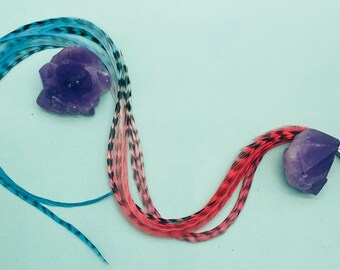 Feather hair clip, feather hair extensions, hair extensions, hair feathers