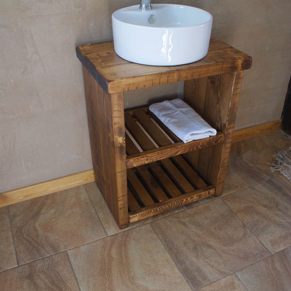 New Rustic Chunky Vanity Sink Washstand Bathroom Ready Assembled!!!