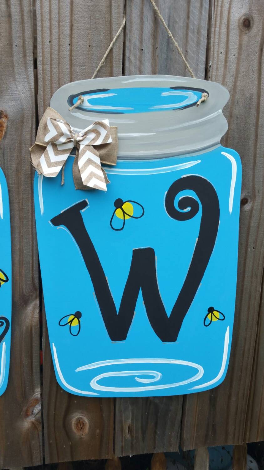 Mason Jar Door Hanger Etsy