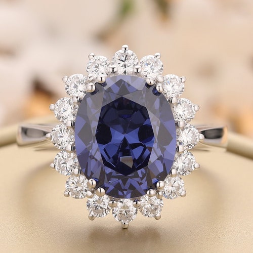 Solitaire Blue Sapphire Ring - Etsy