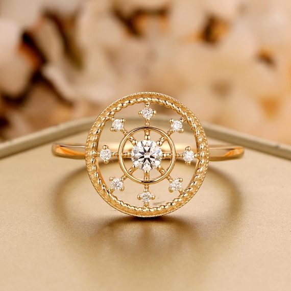 Vintage 14K Solid Gold Ring0.18ctw Natural Diamonds Etsy Australia