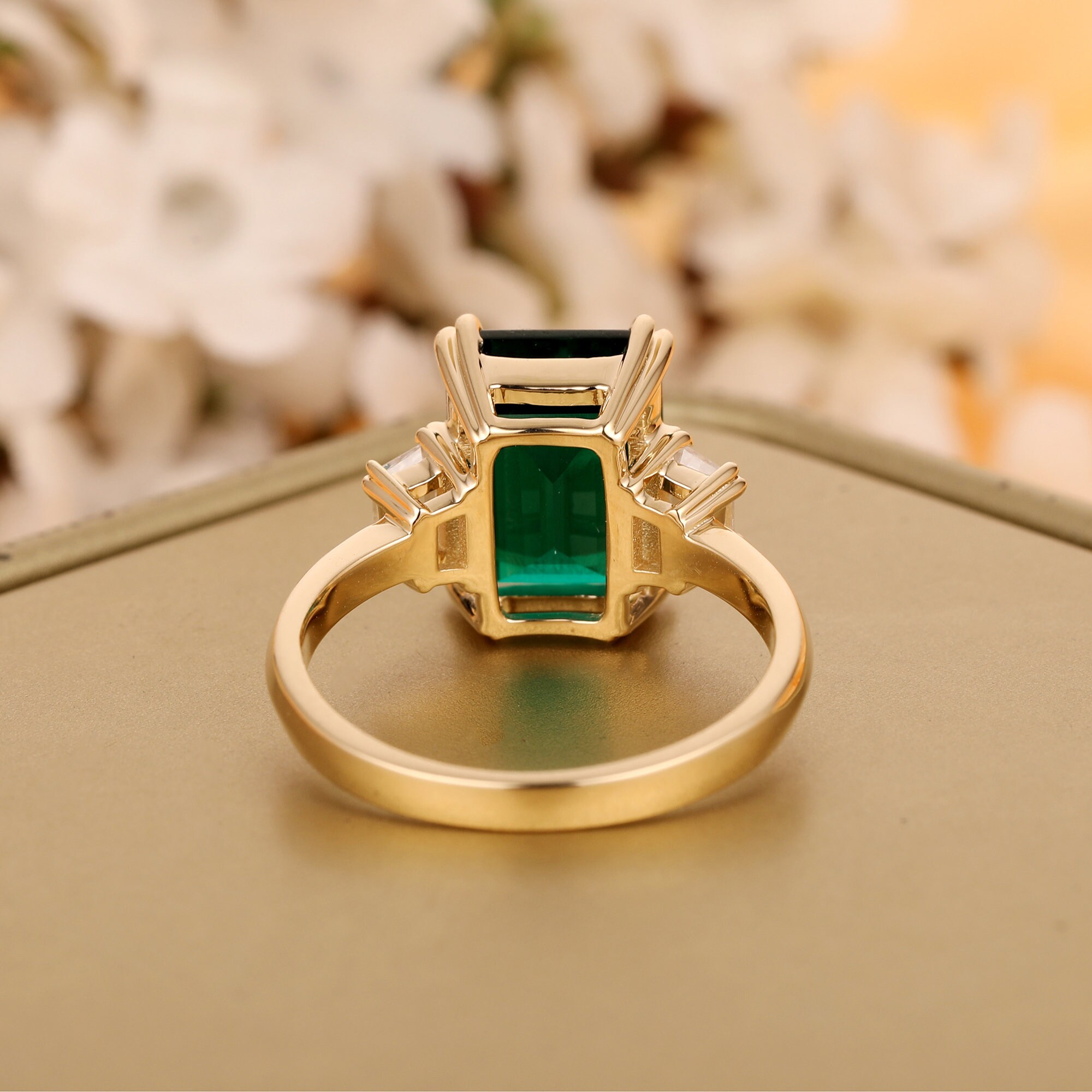 Brilliant 3.55CT Lab Created Emerald Center Engagement - Etsy Canada