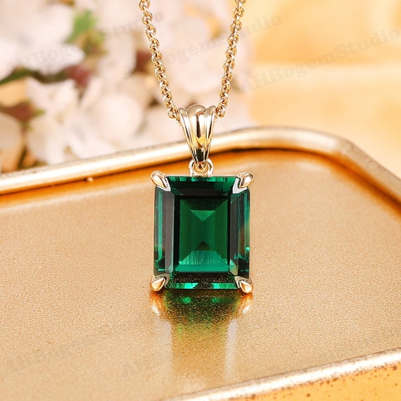 Lab created emerald best sale pendant