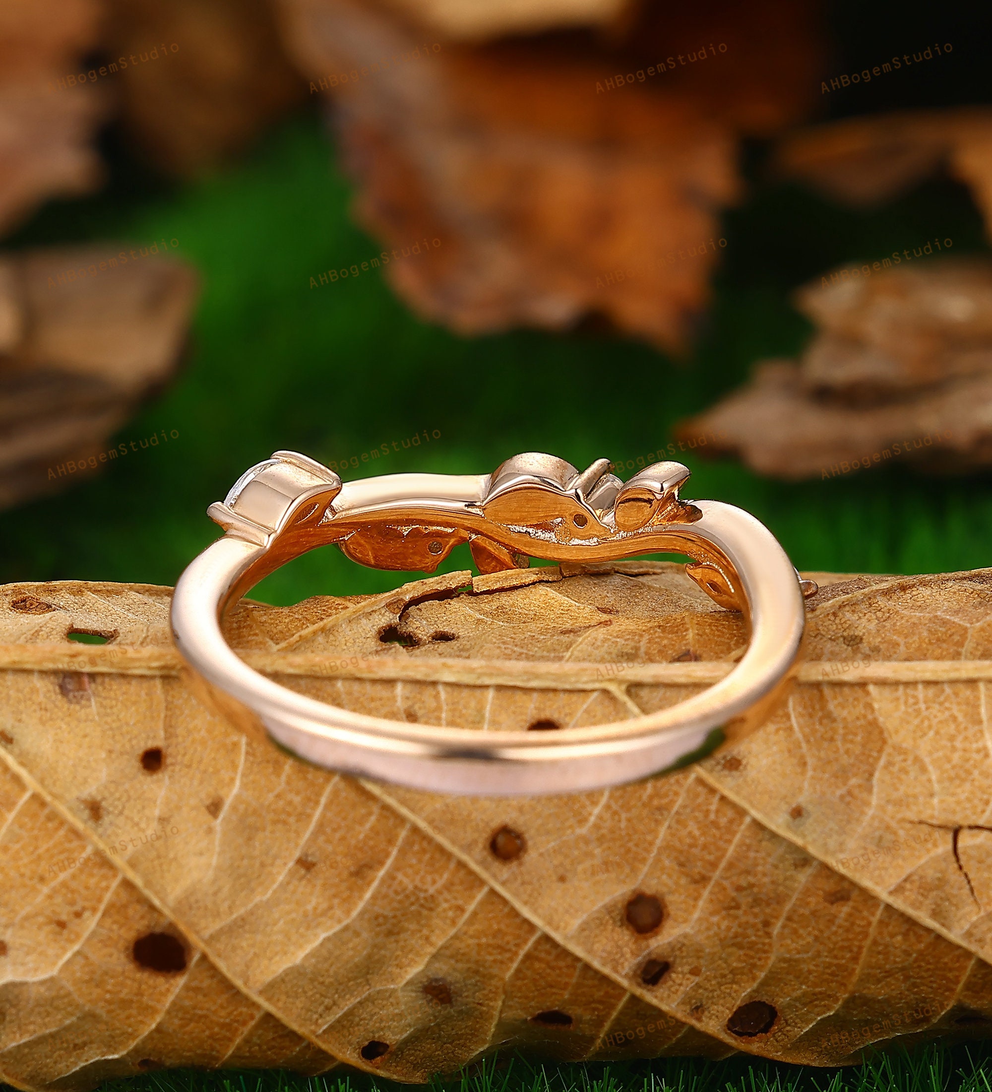 Curved Wedding Women's Double Wedding Band Moissanite Ring