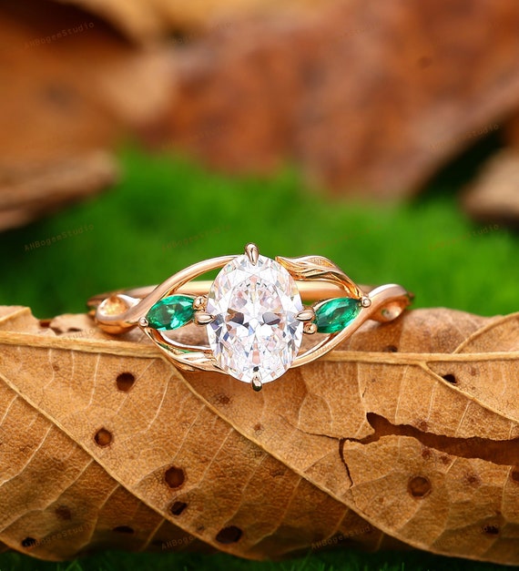 Art Deco Oval Cut 6x8mm Moissanite Ring,anniversary Engagement