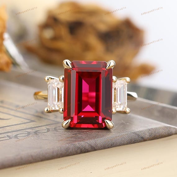 Anello con rubino fatto a mano: anello con pietra preziosa in argento sterling 925 - Italia