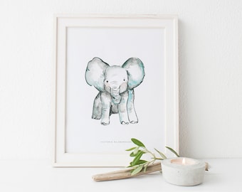 Elephant Watercolour Print