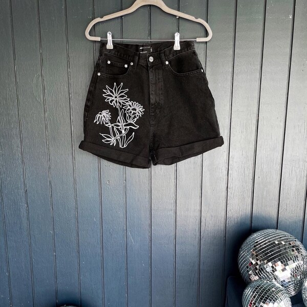 Painted Denim Shorts 600080298blu
