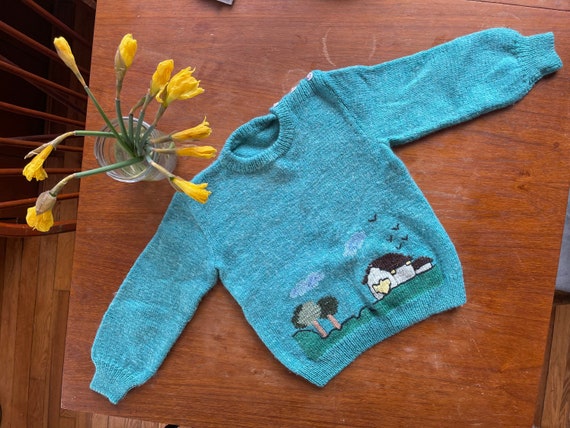 Vintage Wool Hand-Made Kids Sweater - image 1