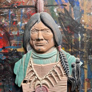 Vintage Metal American Indian Wall Hanging