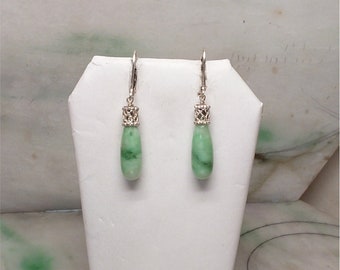 Pendientes de jade gota de lluvia