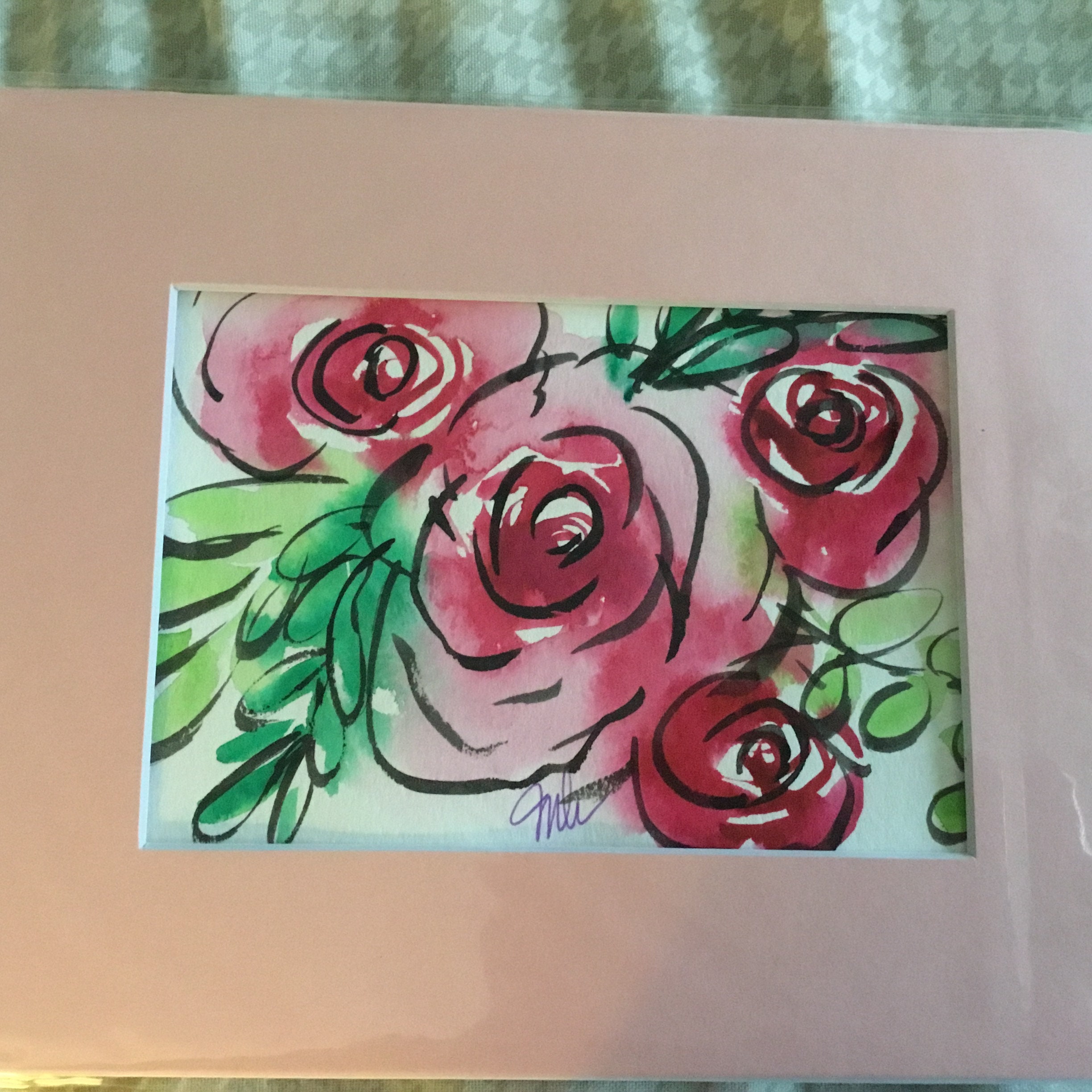 Pink Roses Original Watercolor Painting - Etsy