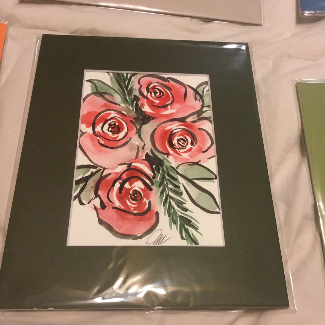 Original Red Roses Watercolor Painting - Etsy