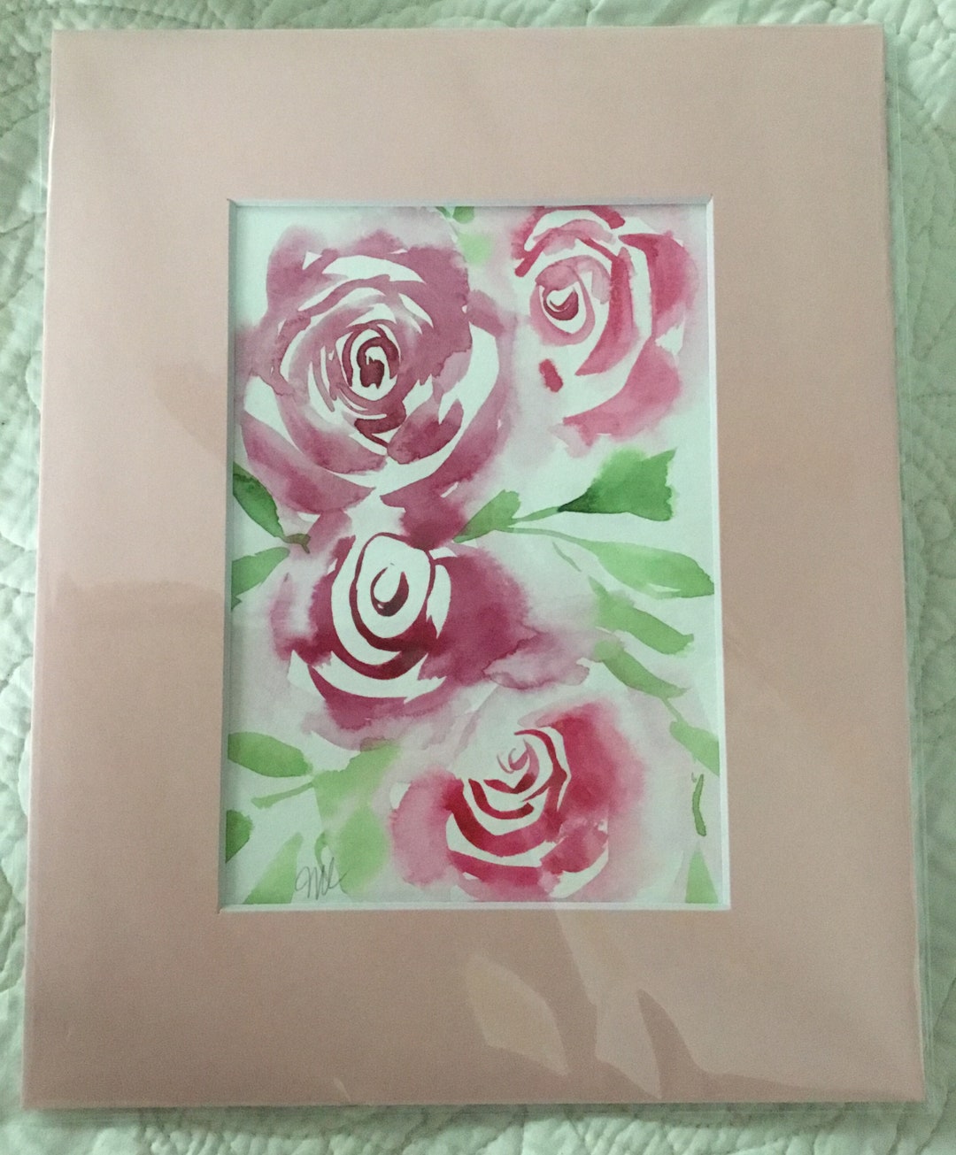 Pink Roses Original Floral Watercolor Painting - Etsy