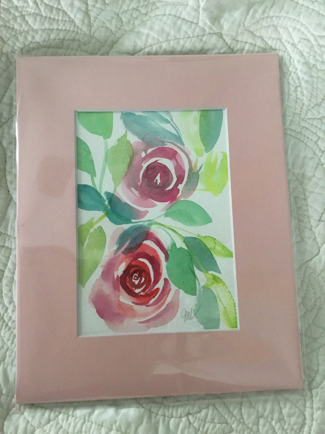 Pink Roses Original Watercolor Painting - Etsy