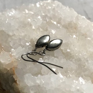 pyrite marquise drop earrings with hypoallergenic hooks